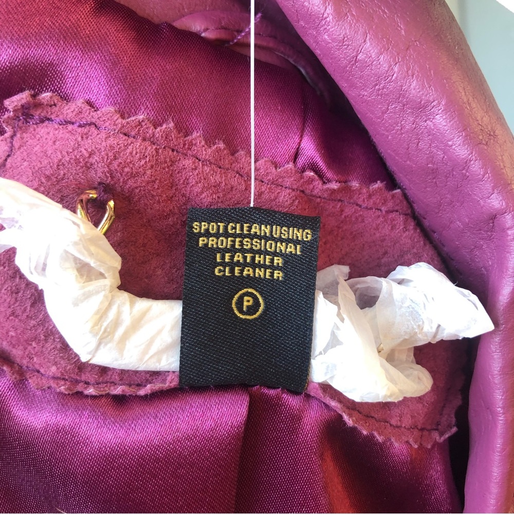 Iman Genuine Leather Mauve Coat size Small - Picture 11 of 17